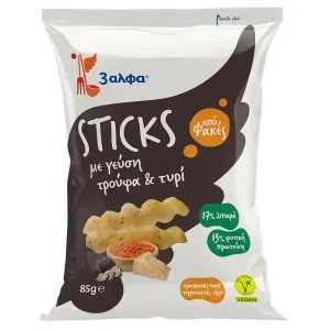 3άλφα Sticks Σνακ Φακής Με Γεύση Τρούφα & Τυρί 85gr